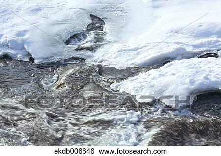 Ice and water stream View Large Photo Image Stock Photograph - Ice and water stream. Fotosearch
