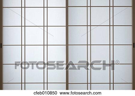 Japanese Shoji Curtain View Large Photo Image Stock Image - Japanese Shoji Curtain. Fotosearch