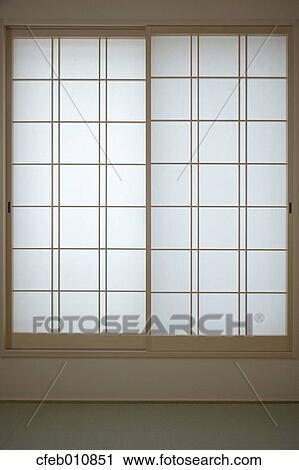 Japanese Shoji Curtain View Large Photo Image Stock Image - Japanese Shoji Curtain. Fotosearch