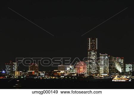 "Minato Mirai night view, Yokohama, Japan" View Large Photo Image Stock Photo - "Minato Mirai night view, Yokohama, Japan". Fotosearch