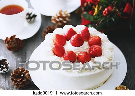Stock Image - Strawberry Cake. Fotosearch