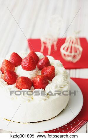 Strawberry Cake View Large Photo Image Stock Photography - Strawberry Cake. Fotosearch