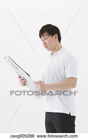 Stock Photo - Businessman with newspaper. Fotosearch