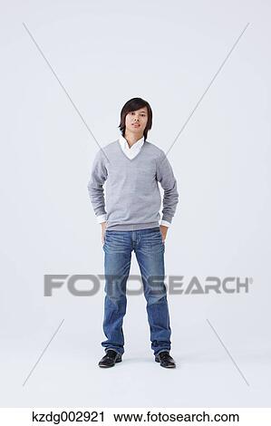 Full body view of young man wearing jeans View Large Photo Image Stock Image - Full body view of young man wearing jeans. Fotosearch
