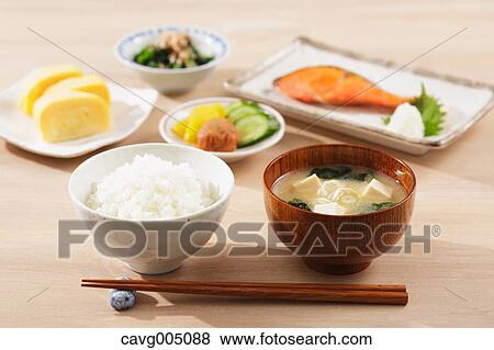 Stock Photo - Japanese style breakfast. Fotosearch