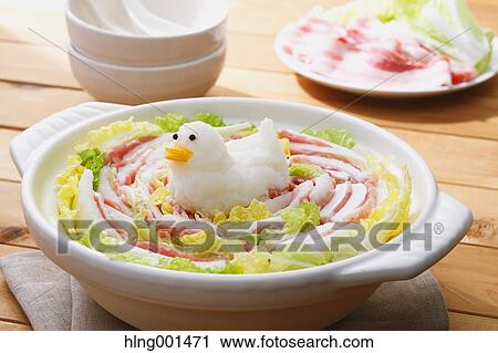 Japanese style casserole with grated radish animal decoration View Large Photo Image Stock Image - Japanese style casserole with grated radish animal decoration. Fotosearch