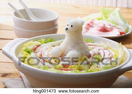 Japanese style casserole with grated radish animal decoration View Large Photo Image Stock Image - Japanese style casserole with grated radish animal decoration. Fotosearch
