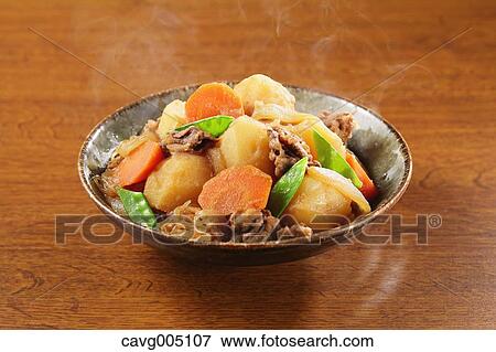 Stock Photo - Japanese style meat and potatoes dish. Fotosearch