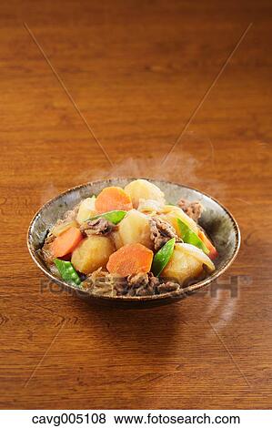 Stock Photo - Japanese style meat and potatoes dish. Fotosearch