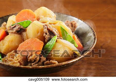Stock Photo - Japanese style meat and potatoes dish. Fotosearch