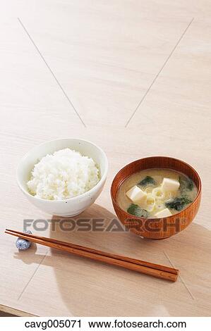 Miso soup and bowl of rice View Large Photo Image Stock Image - Miso soup and bowl of rice. Fotosearch