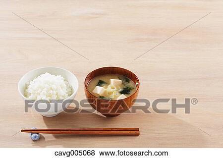 Miso soup and bowl of rice View Large Photo Image Stock Photo - Miso soup and bowl of rice. Fotosearch