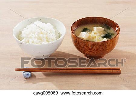 Miso soup and bowl of rice View Large Photo Image Stock Photo - Miso soup and bowl of rice. Fotosearch