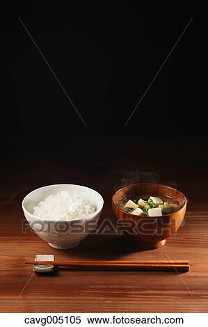 Miso soup and bowl of rice View Large Photo Image Stock Photography - Miso soup and bowl of rice. Fotosearch