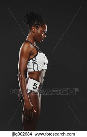 Picture - African Woman Runner, Focused . Fotosearch