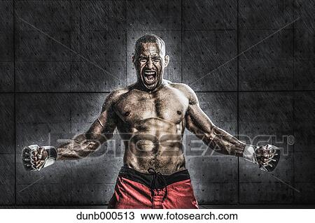 Bald male athlete in a fighting pose View Large Photo Image Stock Image - Bald male athlete in a fighting pose. Fotosearch