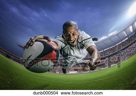 Picture - Bald male rugby player. Fotosearch