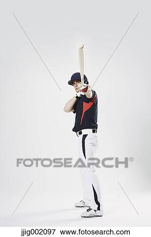 Stock Photo - Baseball batter against white background. Fotosearch
