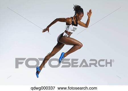 Female Athlete Running View Large Photo Image Stock Photo - Female Athlete Running . Fotosearch
