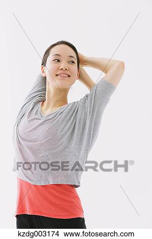 Picture - Japanese woman training. Fotosearch