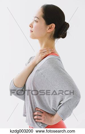 Stock Image - Japanese woman training. Fotosearch