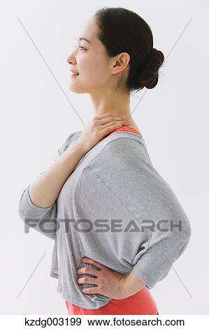 Stock Photo - Japanese woman training. Fotosearch