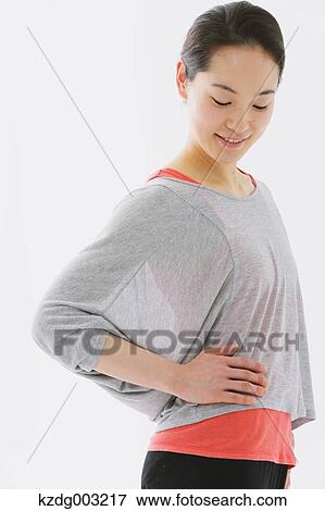 Stock Photo - Japanese woman training. Fotosearch