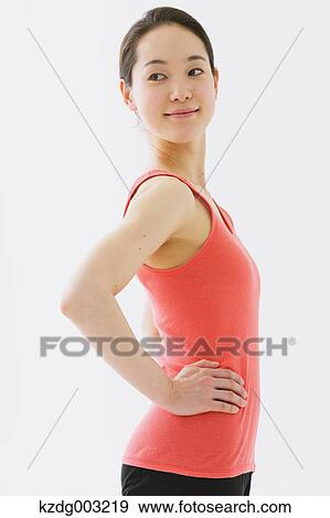 Stock Photo - Japanese woman training. Fotosearch