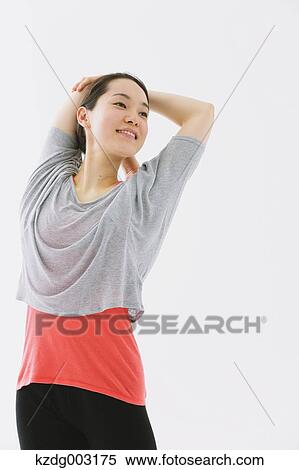 Stock Photography - Japanese woman training. Fotosearch