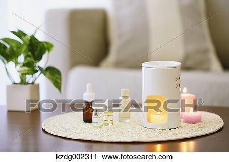 Aroma candles and essence View Large Photo Image Stock Image - Aroma candles and essence. Fotosearch