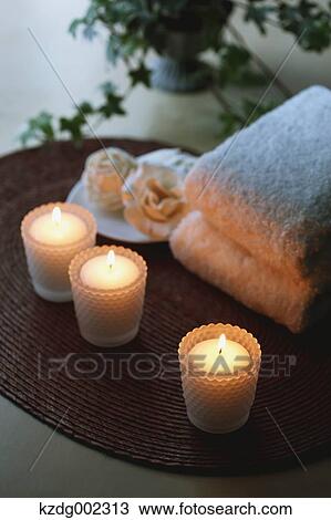 Stock Image - Aroma candles. Fotosearch