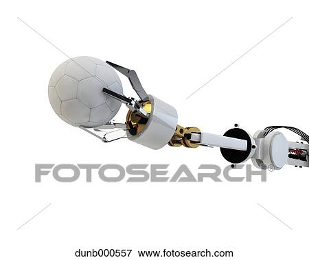 CG robot arm holding soccer ball View Large Photo Image Stock Photo - CG robot arm holding soccer ball. Fotosearch