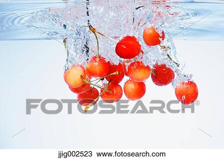 Cherries in water View Large Photo Image Stock Image - Cherries in water. Fotosearch