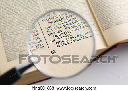 Dictionary and magnifying glass View Large Photo Image Stock Photo - Dictionary and magnifying glass. Fotosearch