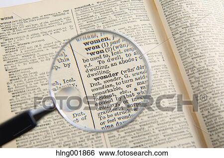 Dictionary and magnifying glass View Large Photo Image Stock Photograph - Dictionary and magnifying glass. Fotosearch