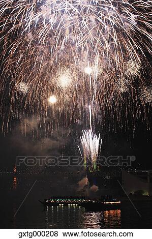 Fireworks in Odaiba bay, Tokyo, Japan View Large Photo Image Stock Photo - Fireworks in Odaiba bay, Tokyo, Japan. Fotosearch