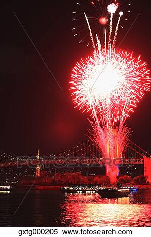Fireworks in Odaiba bay, Tokyo, Japan View Large Photo Image Stock Photography - Fireworks in Odaiba bay, Tokyo, Japan. Fotosearch