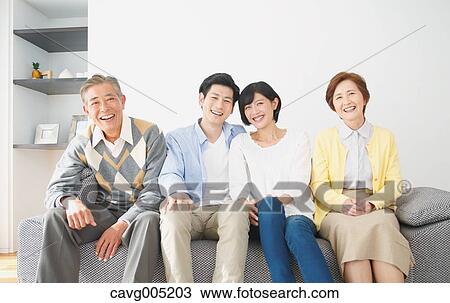 Japanese family on the sofa View Large Photo Image Stock Image - Japanese family on the sofa. Fotosearch