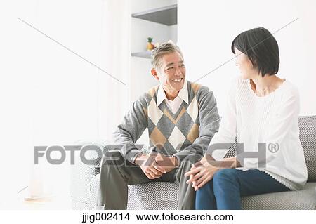 Japanese senior and daughter on the sofa View Large Photo Image Picture - Japanese senior and daughter on the sofa. Fotosearch