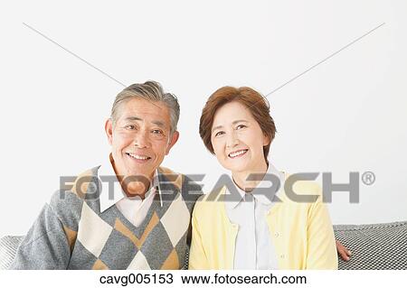 Japanese senior couple on the sofa View Large Photo Image Stock Image - Japanese senior couple on the sofa. Fotosearch