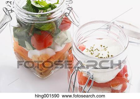 Stock Image - Jar salad. Fotosearch