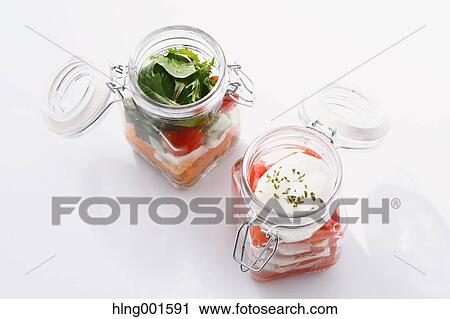 Stock Image - Jar salad. Fotosearch