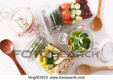 Jar salad View Large Photo Image Stock Image - Jar salad. Fotosearch