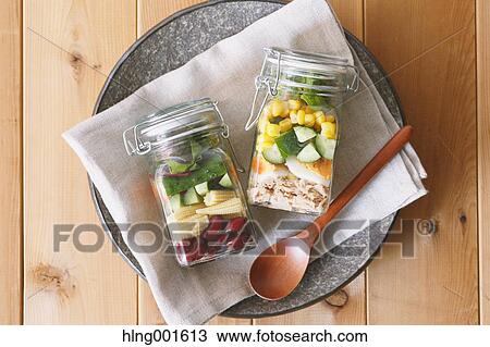 Jar salad View Large Photo Image Stock Image - Jar salad. Fotosearch