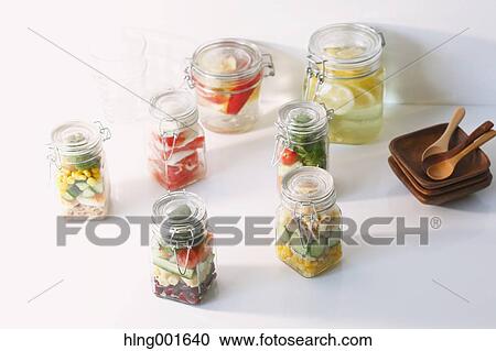 Stock Image - Jar salad. Fotosearch