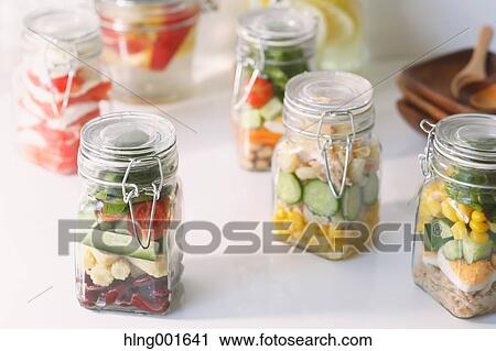 Jar salad View Large Photo Image Stock Image - Jar salad. Fotosearch
