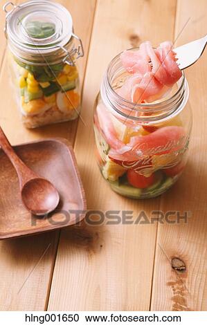Jar salad View Large Photo Image Stock Image - Jar salad. Fotosearch