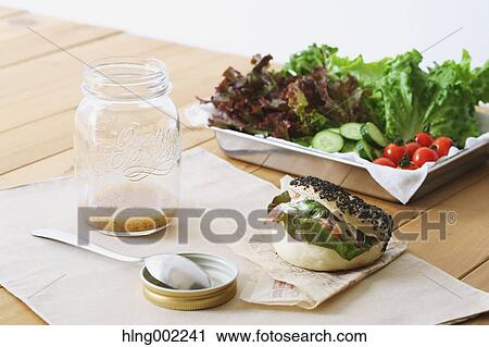 Stock Image - Jar salad. Fotosearch