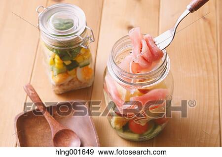 Jar salad View Large Photo Image Stock Photo - Jar salad. Fotosearch