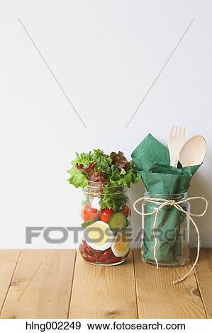 Stock Photo - Jar salad. Fotosearch